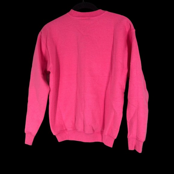 Gildan Hot Pink Girls Sweatshirt w/Rainbow Graphic Across the Chest sz L - Picture 2 of 5